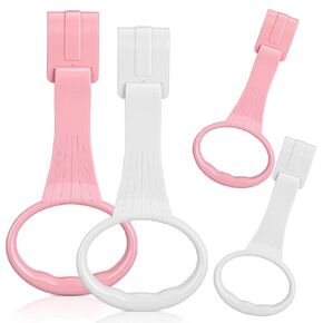 UPKOCH 4 Pcs Baby Playpen Pull Up Rings, Play Pen Accessories Handles for Toddler Standing Support, Pink and White Attachments to Learn Walk in Kuwait