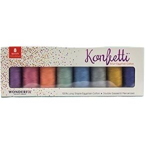 WonderFil, Specialty Threads, Konfetti, 3-Ply 100% Long Staple Double-Gassed Egyptian Cotton Thread, Shaded Velvet - Set of 8 in Kuwait