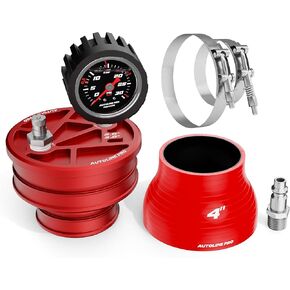 جهاز اختبار التسرب AutoLine Pro مقاس 4 بوصات (101 مم) Premium BoostCap Turbo Boost - غطاء ألومنيوم 6061 - مقياس 30 رطل لكل بوصة مربعة - يكتشف المبرد الداخلي وأنابيب الشحن وتسريبات السحب. in Kuwait