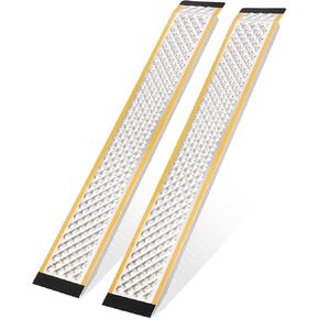 Garvee 57" Aluminum Shed Ramps 2 Pack - 800 LBS Capacity Lightweight Loading Ramp for Lawn Mower, ATV, Motorcycle - Anti-Slip Punch Plate Surface with High-Visibility Yellow Edge in Kuwait