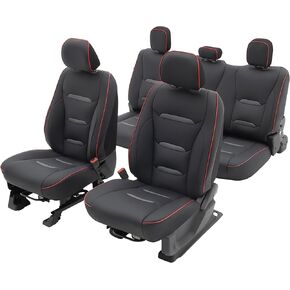 Ymucd for Ford F150 Seat Covers Front and Back Full Set, Premium Faux Leather Full Warp Seat Covers Fit for 2009-2026 F150 (XL XLT STX Lariat Tremor) & 2017-2026 F250 F350 F450 Super Duty - Black in Kuwait