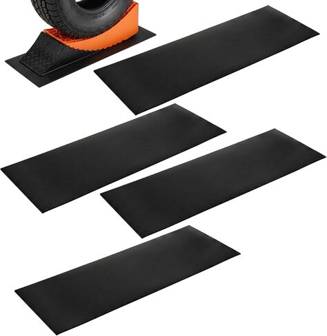 Jucoan 4 Pack RV Camper Leveler Rubber Grip Mat, 26x9 Inch Heavy-Duty Anti-Slip Rubber Pads for Travel Trailer Tire Ramps Camper RV Leveling Blocks in Kuwait