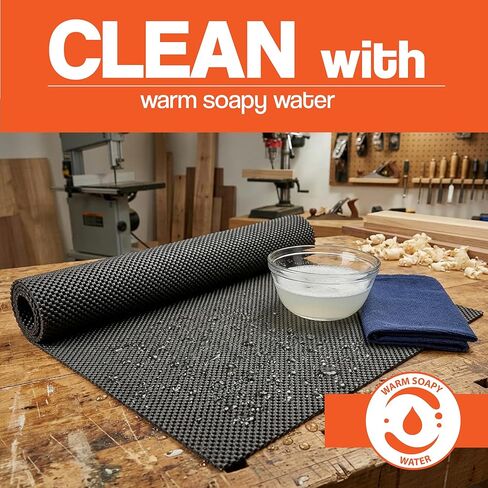 حصيرة مطاطية مبطنة غير قابلة للانزلاق مقاس 60.96 × 48 بوصة، طاولة توجيه النجارة وحصيرة منضدة العمل، حصيرة أدوات CNC مضادة للانزلاق، رف الخزانة وبطانة درج لتخزين المطبخ أو المرآب in Kuwait