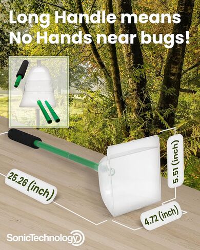 Katcha Acrylic Humane Bug Catcher - 25" Long Spider Catcher and Release Tool with Large Plastic Container, Versatile Insect and Bug Grabber Tool for Lizards, Roach, Cicadas, Spiders, and Frogs in Kuwait