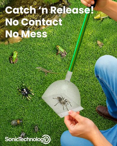 Katcha Acrylic Humane Bug Catcher - 25" Long Spider Catcher and Release Tool with Large Plastic Container, Versatile Insect and Bug Grabber Tool for Lizards, Roach, Cicadas, Spiders, and Frogs in Kuwait