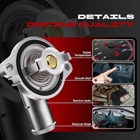 Upgrade Aluminium Engine Coolant Thermostat Housing Assembly Compatible with 2011-2022 Chrysler 300, 2011-2022 Dodge Challenger Charger, Replaces 902-3035 5184977AD 5184977AE in Kuwait