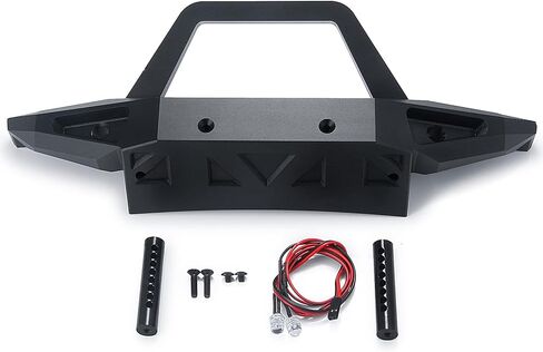 Aluminum Alloy Front Bumper with LED Light Upgrade Parts for 1/6 Axail SCX6 AXI05000 JLU AXI05001 Trail Honcho RC Crawler Car (Front Bumper) in Kuwait