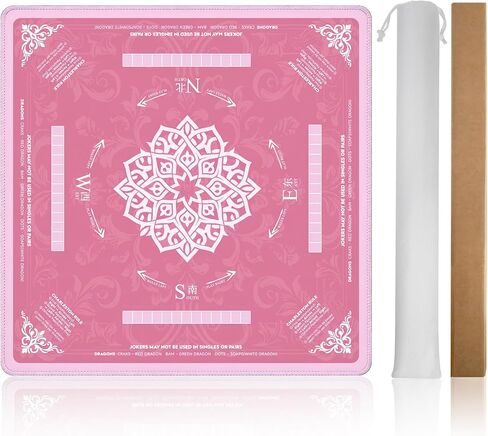 33x33 Inch Portable Black Mahjong Mat with Storage Bag,Non-Slip Eco-Friendly, Easy Clean Quiet for Family Game Night, Travel & Community Mahjong Activities in Kuwait