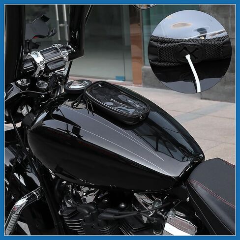 Universal 7'' Magnetic Tank Bag with Headphone Hole PU Leather Waterproof Motorbike Saddlebag for Motorcycle Item Replacement in Kuwait