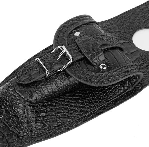 Motorcycle PU Leather Fuel Pad with Pouch - Install for Bikers (Black Crocodile) in Kuwait