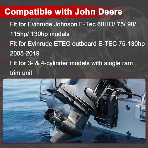 Trim Piston Repair Seal Kit with Wrench, Replacement for Evinrude E-Tec 60ho 75 90 90ho 115hp 130hp 2005-2019, for 3 and 4-Cylinder Models with Single Ram Trim Unit, Part# 5008985, 352932, 5008773 in Kuwait