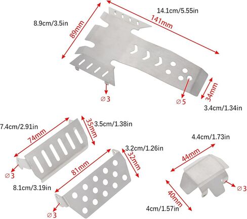 RC Steel Chassis Armors Protection Skid Plate Upgrade Chassis Armors Set for VP VS4-10 Phoenix VPS09007 Parts in Kuwait