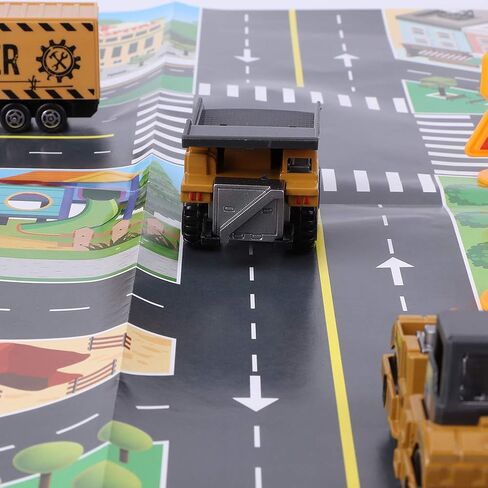 1:64 Scale Engineering Vehicle Model Toy Set, 8pcs Highly Simulation Alloy Construction Vehicles with Rotating Wheels, for Kids Ages 3 and Up in Kuwait