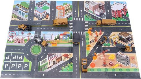 1:64 Scale Engineering Vehicle Model Toy Set, 8pcs Highly Simulation Alloy Construction Vehicles with Rotating Wheels, for Kids Ages 3 and Up in Kuwait