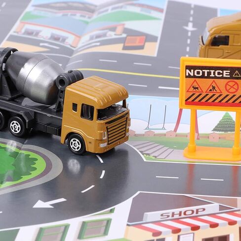 1:64 Scale Engineering Vehicle Model Toy Set, 8pcs Highly Simulation Alloy Construction Vehicles with Rotating Wheels, for Kids Ages 3 and Up in Kuwait