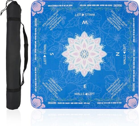 Mahjong Mat (32.6" x 32.6") with Black Carrying Bag, Anti-Slip, Noise-Reducing Mahjong Mat for Table, Board Games, Tile Games and Cards in Kuwait