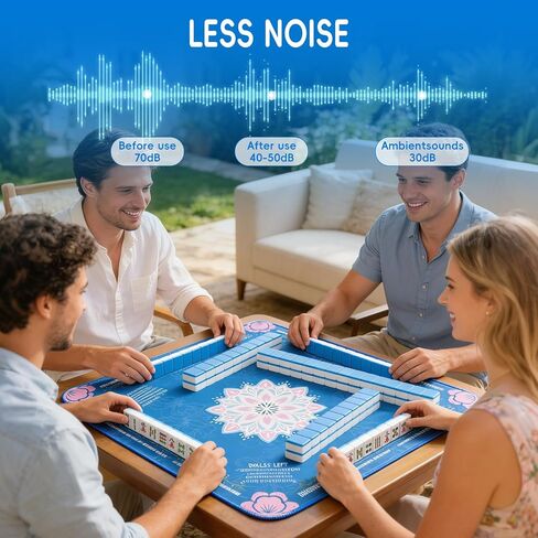 Mahjong Mat (32.6" x 32.6") with Black Carrying Bag, Anti-Slip, Noise-Reducing Mahjong Mat for Table, Board Games, Tile Games and Cards in Kuwait