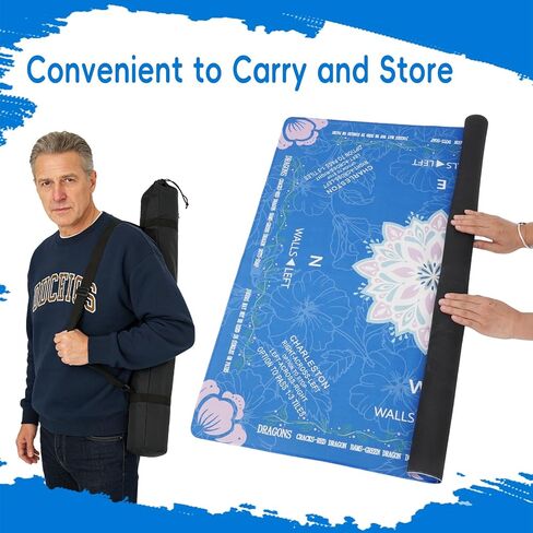 Mahjong Mat (32.6" x 32.6") with Black Carrying Bag, Anti-Slip, Noise-Reducing Mahjong Mat for Table, Board Games, Tile Games and Cards in Kuwait