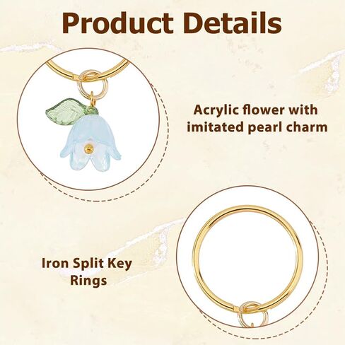 Hobbspring 32Pcs Flower Imitated Pearl Acrylic Locking Stitch Markers 8 Colors Flower Knitting Crochet Stitch Markers with Iron Rings for Knitting Crochet Needlework Accessories in Kuwait