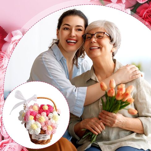 هدية تقدير المعلم هدية زهرة الكروشيه للنساء إيجابية شكرا لمساعدتي في النمو سلة زهرة الكروشيه اليدوية هدية للمعلم التقاعد الفصول الدراسية عيد ميلاد الطالب in Kuwait