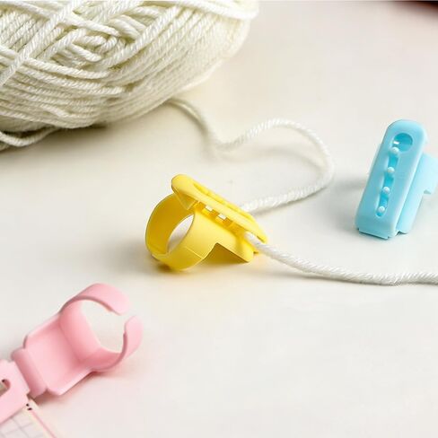 Milovgvset 12PCS Adjustable Plastic Crochet Tension Rings, Yarn Guide Rings for Crocheting Knitting Finger Holders for Yarn Separation Tension Control for Mom Grandma Women Knitting Lover in Kuwait