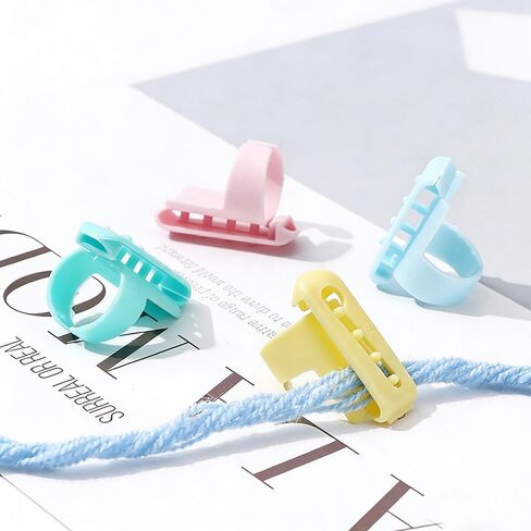 Milovgvset 12PCS Adjustable Plastic Crochet Tension Rings, Yarn Guide Rings for Crocheting Knitting Finger Holders for Yarn Separation Tension Control for Mom Grandma Women Knitting Lover in Kuwait