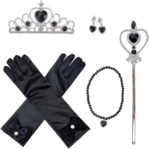 Orgrimmar Princess Dress Up Accessories, Princess Crown Wand Gloves Necklaces Earrings for Girls, Presents for Kids Children in Kuwait