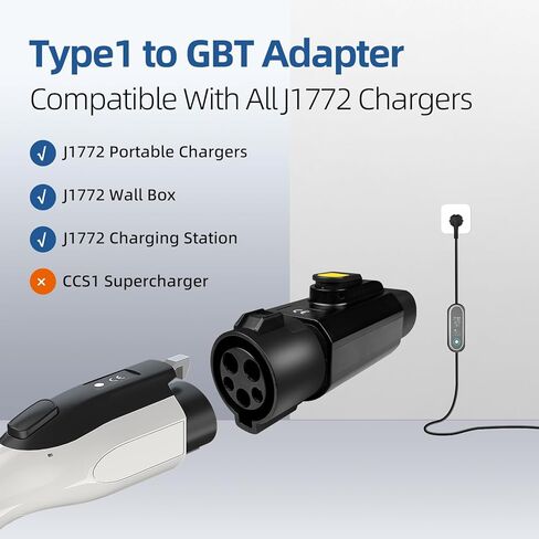 محول Type1 إلى GB/T EV 32A 7KW من محطات الشحن SAE J1772 إلى محول شحن GB/T EV للسيارات القياسية الصينية (الإصدار العادي) in Kuwait