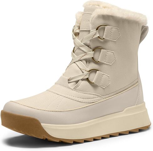 Vilanva Winter Snow Boots for Women Faux Fur Collar Ankle Booties Warm Microfleece Lining with Anti-Slip Rubber Sole Walking Outdoor in Saudi Arabia