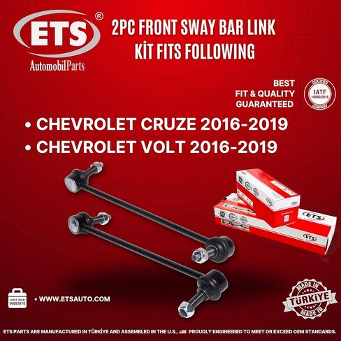 ETS 2 قطعة الجبهة اليسرى واليمنى Sway Bar Stabilizer End Link Kit K750814 K750815 يناسب شيفروليه كروز 2016-2019، شيفروليه فولت 2016-2019 in Kuwait