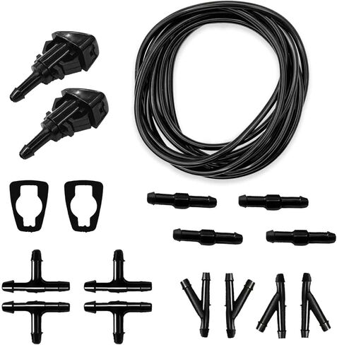 Windshield Repair Kit, Windshield Washer Hose, 5 M Liquid Top, 12 Top Connectors, 2 Knees, 2 Water Spray Nozzles, Suitable for Most Car Windshield Tubes in Kuwait