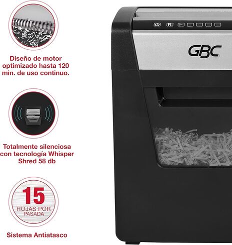 GBC ShredMaster Home Office Shredder، SX15-06، مقطع متقاطع، 15 ورقة (1758500) in Kuwait