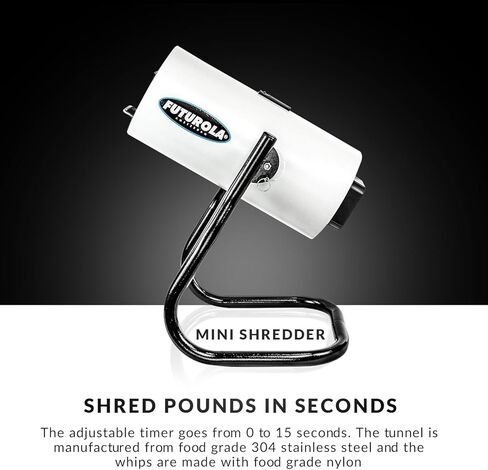 Futurola Mini Shredder for Cone Filling | Easy to Clean Stainless Steel Herb Processer with Digital Timer - Shred 0.7 Pounds in 7 Seconds | Streamline Your Herb Processing with Portable Herb Grinder in Kuwait