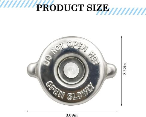 Car Radiator Cap, Metal Leak-Proof Engine Radiator Seal Cover, 16PSI Dual Lug Design Tight-Sealing Automotive Water Tank Lid Replacement, Universal for Most Vehicles in Kuwait