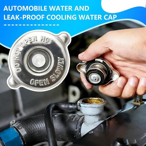 Car Radiator Cap, Metal Leak-Proof Engine Radiator Seal Cover, 16PSI Dual Lug Design Tight-Sealing Automotive Water Tank Lid Replacement, Universal for Most Vehicles in Kuwait
