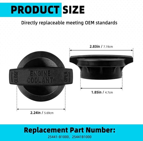Lmqnzdf Coolant Reservoir Cap - Compatible with Hyundai Genesis/Kia, Replaces 25441-B1000 25441B1000 - Pressure Tested Radiator Overflow Tank Cap for Genesis G80 G90, Sonata, Kia Optima Cadenza in Kuwait