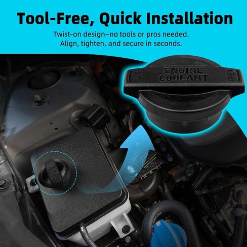 Lmqnzdf Coolant Reservoir Cap - Compatible with Hyundai Genesis/Kia, Replaces 25441-B1000 25441B1000 - Pressure Tested Radiator Overflow Tank Cap for Genesis G80 G90, Sonata, Kia Optima Cadenza in Kuwait