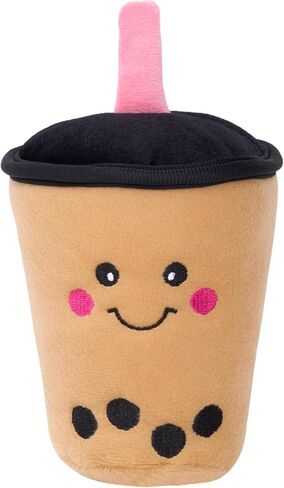 ZippyPaws NomNomz - Dog Squeaky Toys to Keep Them Busy, Funny Food Plush for Small & Medium Dogs, Cute Stuffed Puppy Toy, Pet Products, Gift for Dogs of All Breeds, Soft and Cuddly - Boba Milk Tea in Saudi Arabia