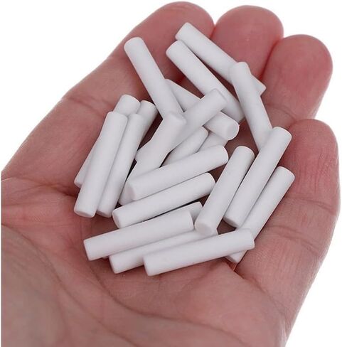 50PCS White Cylinder Eraser Refills (5x25mm) - Premium Rubber Mechanical Pencil Erasers for Sketching, School and Office Supplies in Kuwait