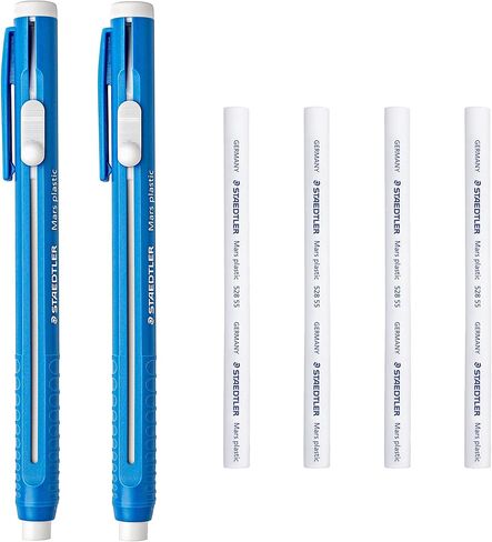 مجموعة ممحاة بلاستيكية من Staedtler Mars 528 50 مع عبوات - 2 × حامل ممحاة، 4 × عبوات - عبوة من 6 قطع in Kuwait