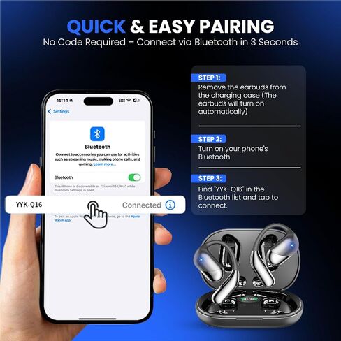 AI Translator Earbuds, Real-Time 2-Way Language Translation Headphones, No Subscription, 198+ Languages for Travel & Face-to-Face Communication, Audifonos Traductores – Black in Kuwait