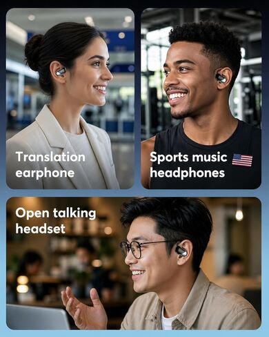 AI Translator Earbuds, Real-Time 2-Way Language Translation Headphones, No Subscription, 198+ Languages for Travel & Face-to-Face Communication, Audifonos Traductores – Black in Kuwait