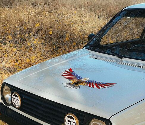 American Bald Eagle Flag Decal Sticker - 12 Inch - Vinyl Car Truck Bumper Patriotic Waterproof Decal Eagle for Car Truck Trailer SUV Van Outdoor Wall Window Laptop Tablet Cup Glass Any Smooth Surface in Kuwait