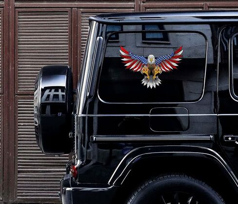 American Bald Eagle Flag Decal Sticker - 12 Inch - Vinyl Car Truck Bumper Patriotic Waterproof Decal Eagle for Car Truck Trailer SUV Van Outdoor Wall Window Laptop Tablet Cup Glass Any Smooth Surface in Kuwait