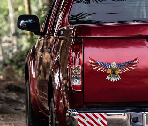 American Bald Eagle Flag Decal Sticker - 12 Inch - Vinyl Car Truck Bumper Patriotic Waterproof Decal Eagle for Car Truck Trailer SUV Van Outdoor Wall Window Laptop Tablet Cup Glass Any Smooth Surface in Kuwait