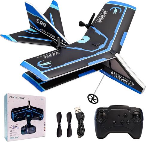 Rc Plane, Remote Control Airplane for Boys Kids 8-12 Adults Toy Flying Airplane Skyriders Rc Jet Easy to Fly Outdoor Glider for Kids & Beginners (Black) in Kuwait