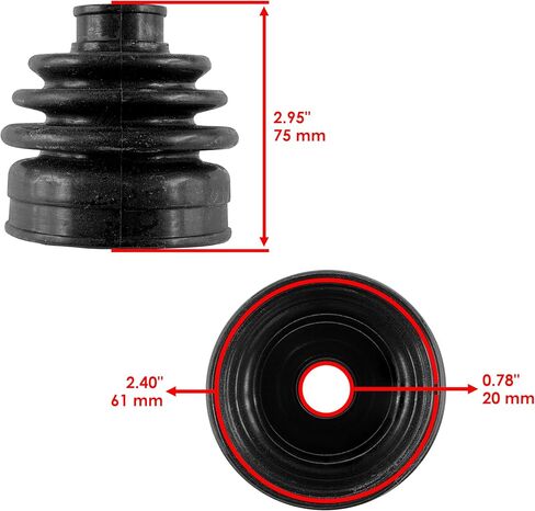 Caltric 2 Front Axle Inner Outer CV Boot Kit for Compatible with Yamaha Rhino 700 YXR700F 4WD Fi 2008-2013 in Kuwait