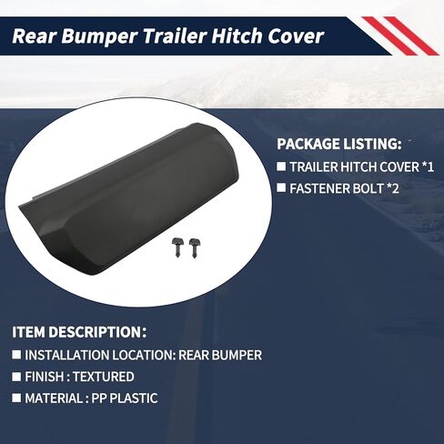 Rear Bumper Trailer Hitch Cover 85139540 Fit for Chevrolet Suburban Tahoe GMC Yukon 2021 2022 2023 2024 Replace 84340919 GM1129130 Tow Hitch Cover w/Mounting Clips in Kuwait