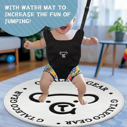 G TALECO GEAR Baby Jumper with Stand,Baby Bouncer,Easy Set-Up,Baby Exerciser for Active Babies,Suitable for Indoor and Outdoor, Black (Water Mat Include) in Kuwait