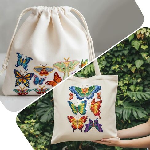 4 Sheets Stick and Stitch Embroidery Paper Patterns, Embroidery Stencils, Butterflies Stabilizer Water Soluble Hand Sewing, Embroidery Pattern for Hand Sewing Lover Beginners, Jean Bag T-Shirt (40Pcs) in Kuwait